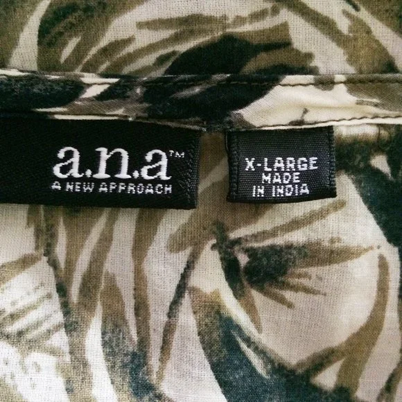 Floral peasant brown top sz XL - Picture 5 of 6